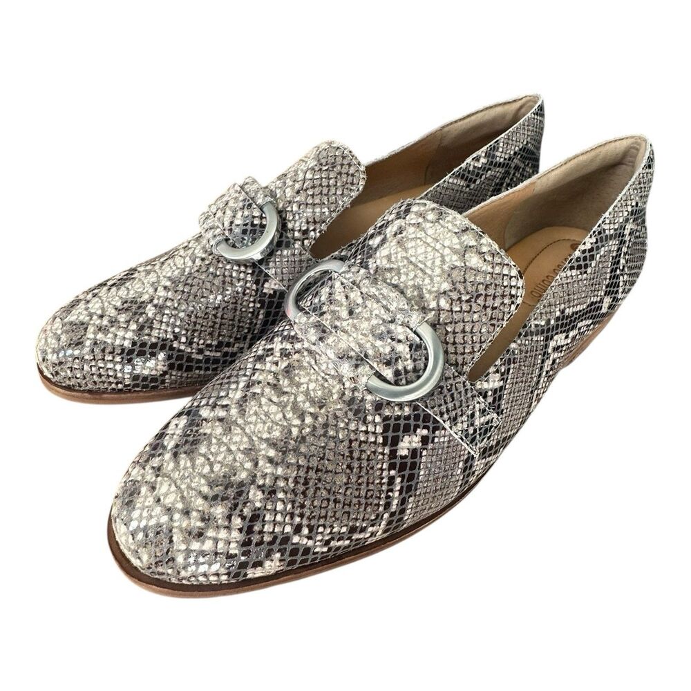 Corso Como Snakeskin Leather Loafers 9M CC-Clarrah Flats